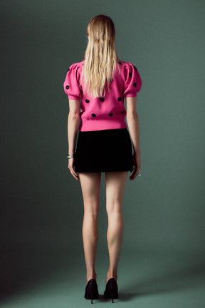 ENGLISH FACTORY - Sequin Dot Black Sweater - SWEATERS & KNITS available at Objectrare