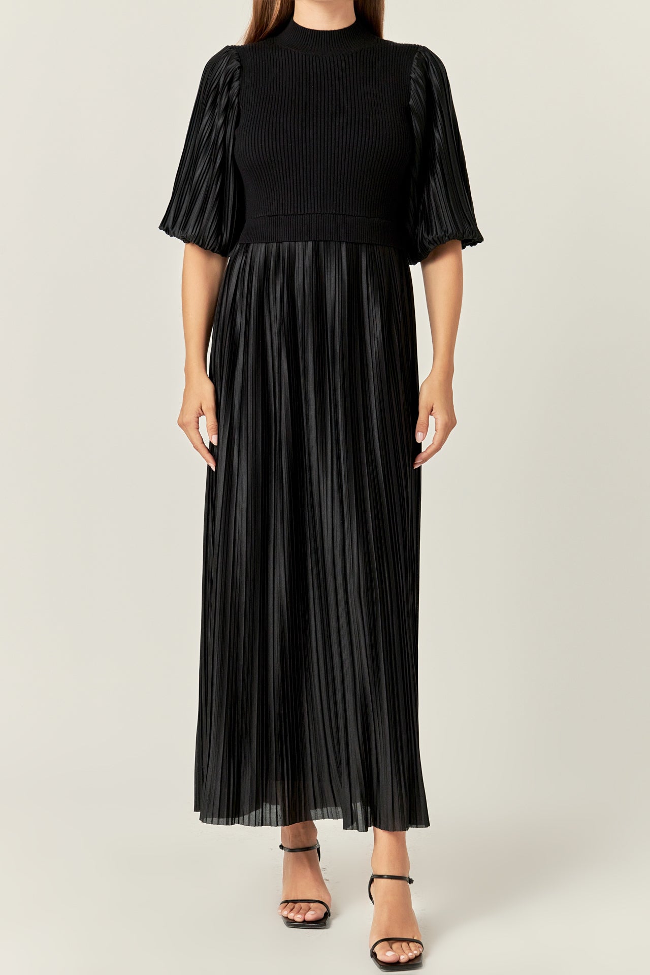 ENGLISH FACTORY - English Factory - Pleated Mix Media Maxi Dress - DRESSES available at Objectrare