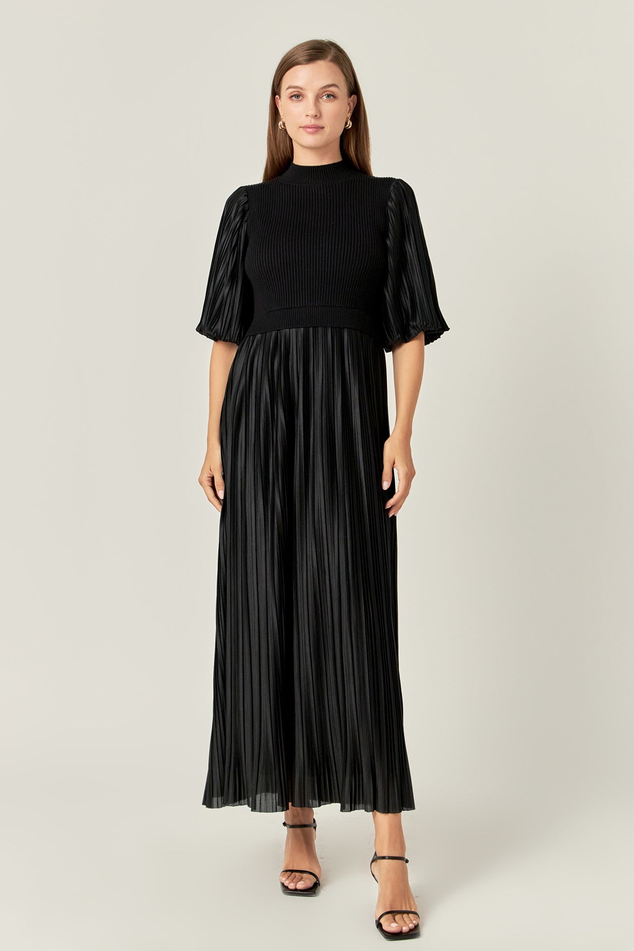 ENGLISH FACTORY - English Factory - Pleated Mix Media Maxi Dress - DRESSES available at Objectrare