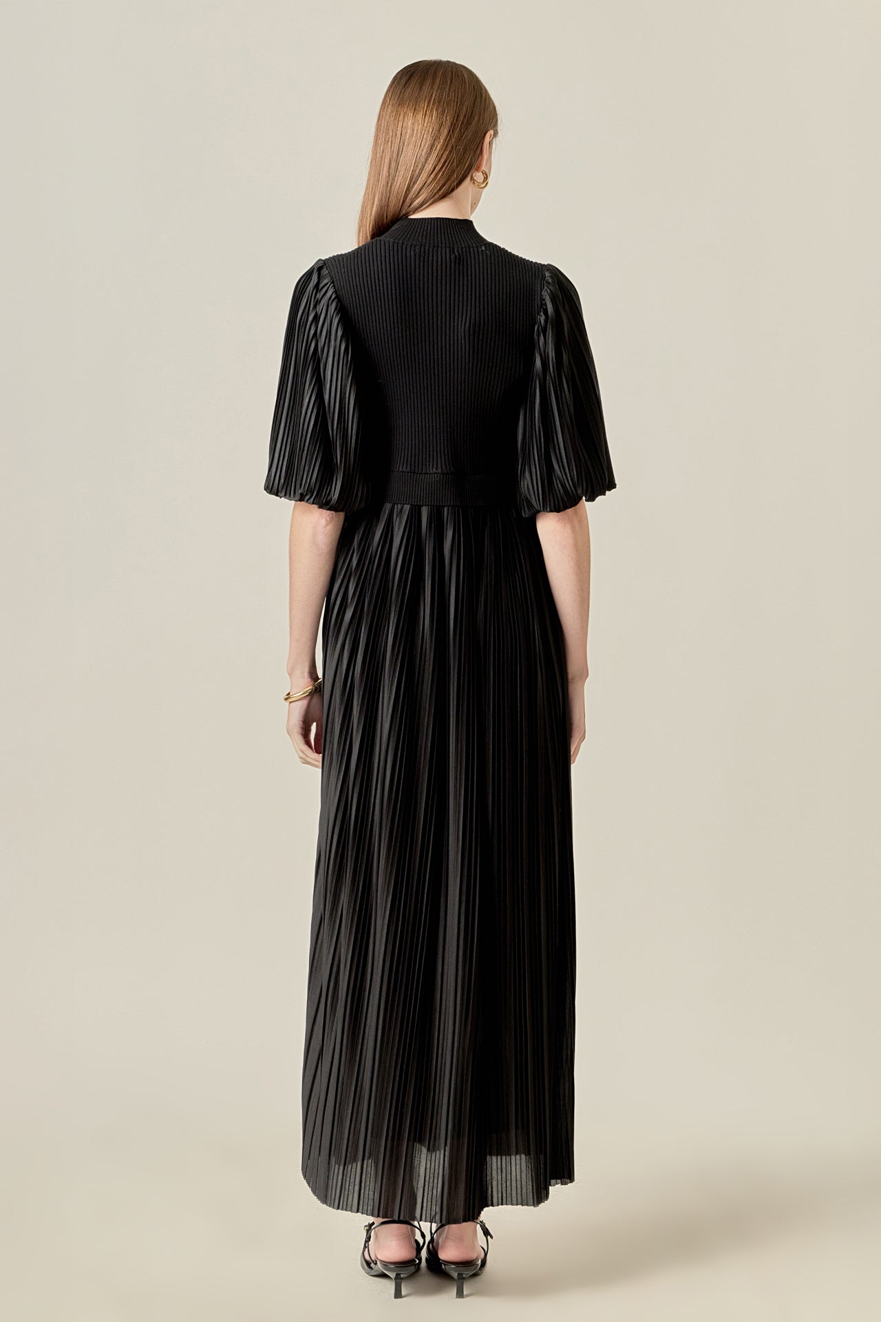 ENGLISH FACTORY - Pleated Mix Media Maxi Dress - DRESSES available at Objectrare