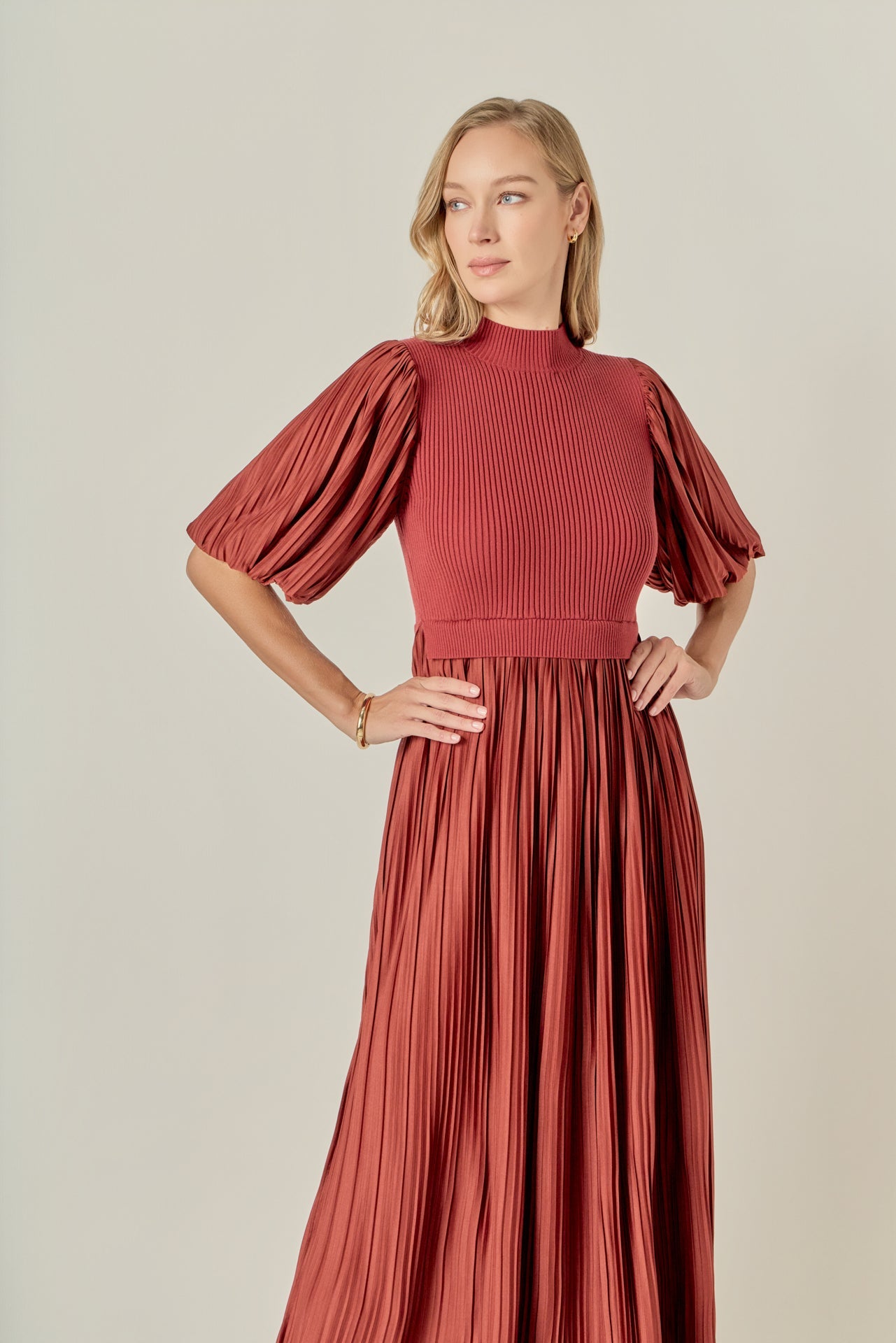 ENGLISH FACTORY - Pleated Mix Media Maxi Dress - DRESSES available at Objectrare