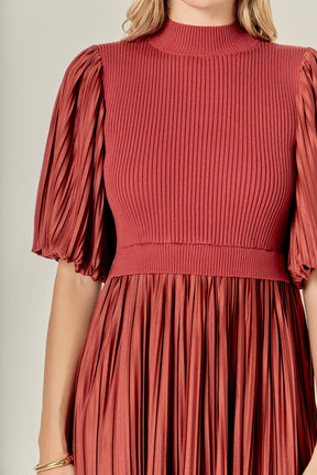 ENGLISH FACTORY - Pleated Mix Media Maxi Dress - DRESSES available at Objectrare