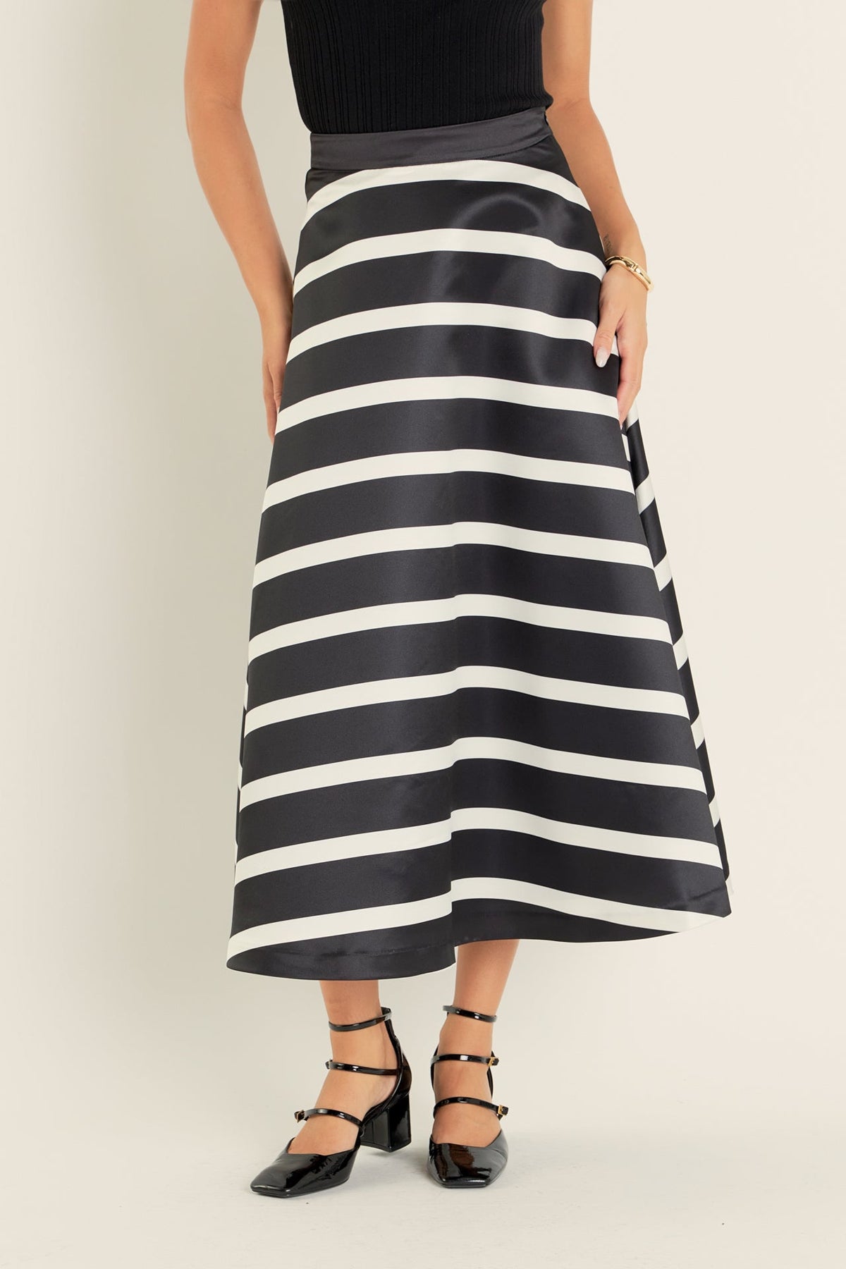 ENGLISH FACTORY - English Factory - Stripe Full Midi Skirt - SKIRTS available at Objectrare