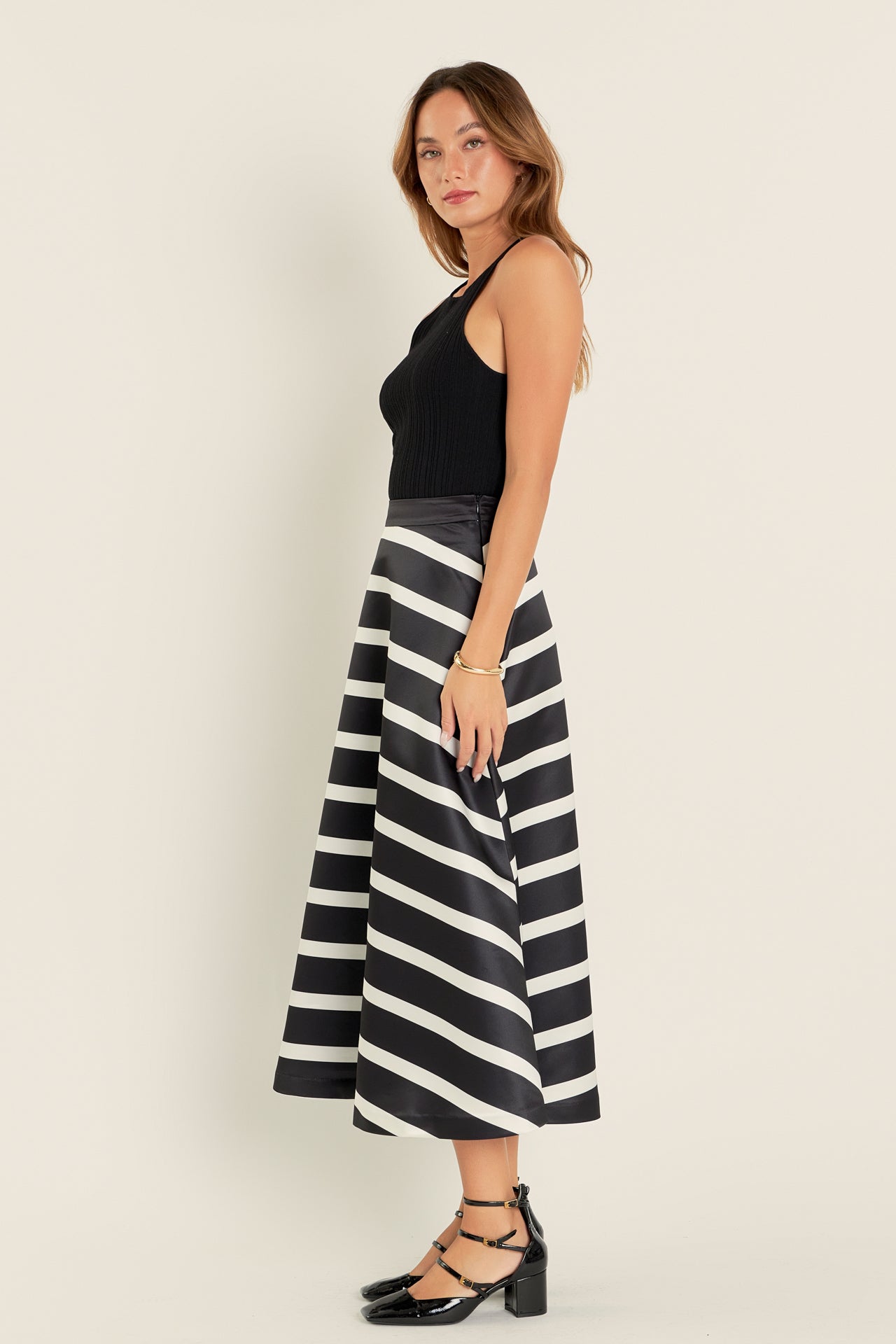 ENGLISH FACTORY - English Factory - Stripe Full Midi Skirt - SKIRTS available at Objectrare