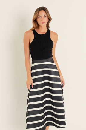 ENGLISH FACTORY - English Factory - Stripe Full Midi Skirt - SKIRTS available at Objectrare