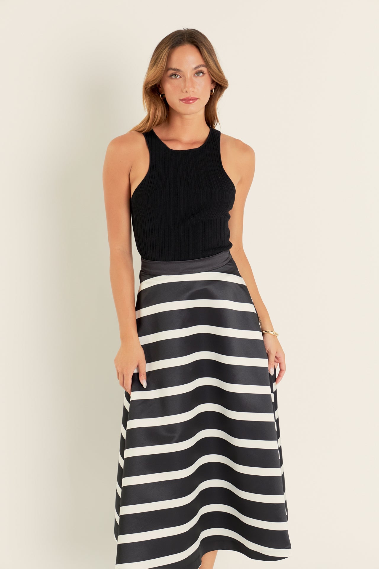 ENGLISH FACTORY - Stripe Full Midi Skirt - SKIRTS available at Objectrare