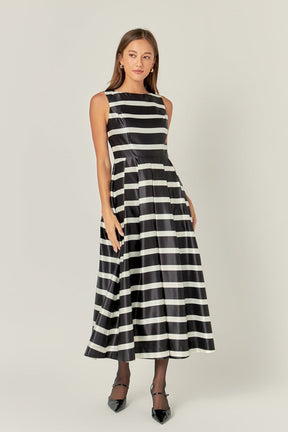 ENGLISH FACTORY - Stripe Midi Dress - DRESSES available at Objectrare