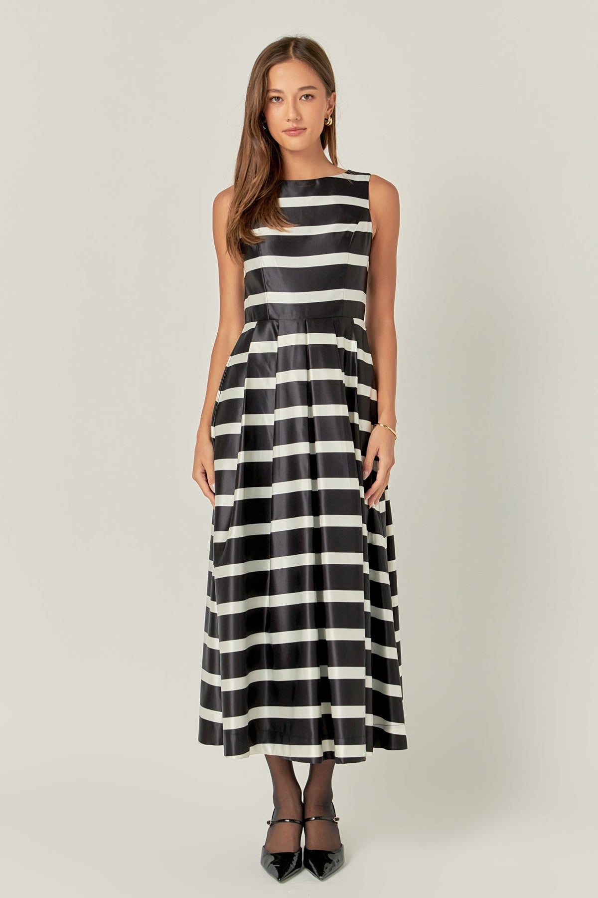 ENGLISH FACTORY - Stripe Midi Dress - DRESSES available at Objectrare