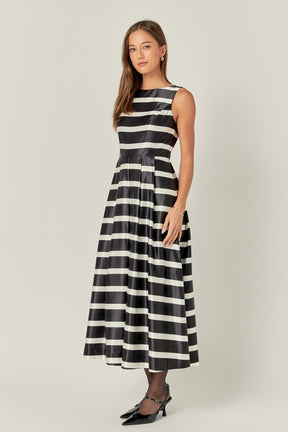 ENGLISH FACTORY - Stripe Midi Dress - DRESSES available at Objectrare