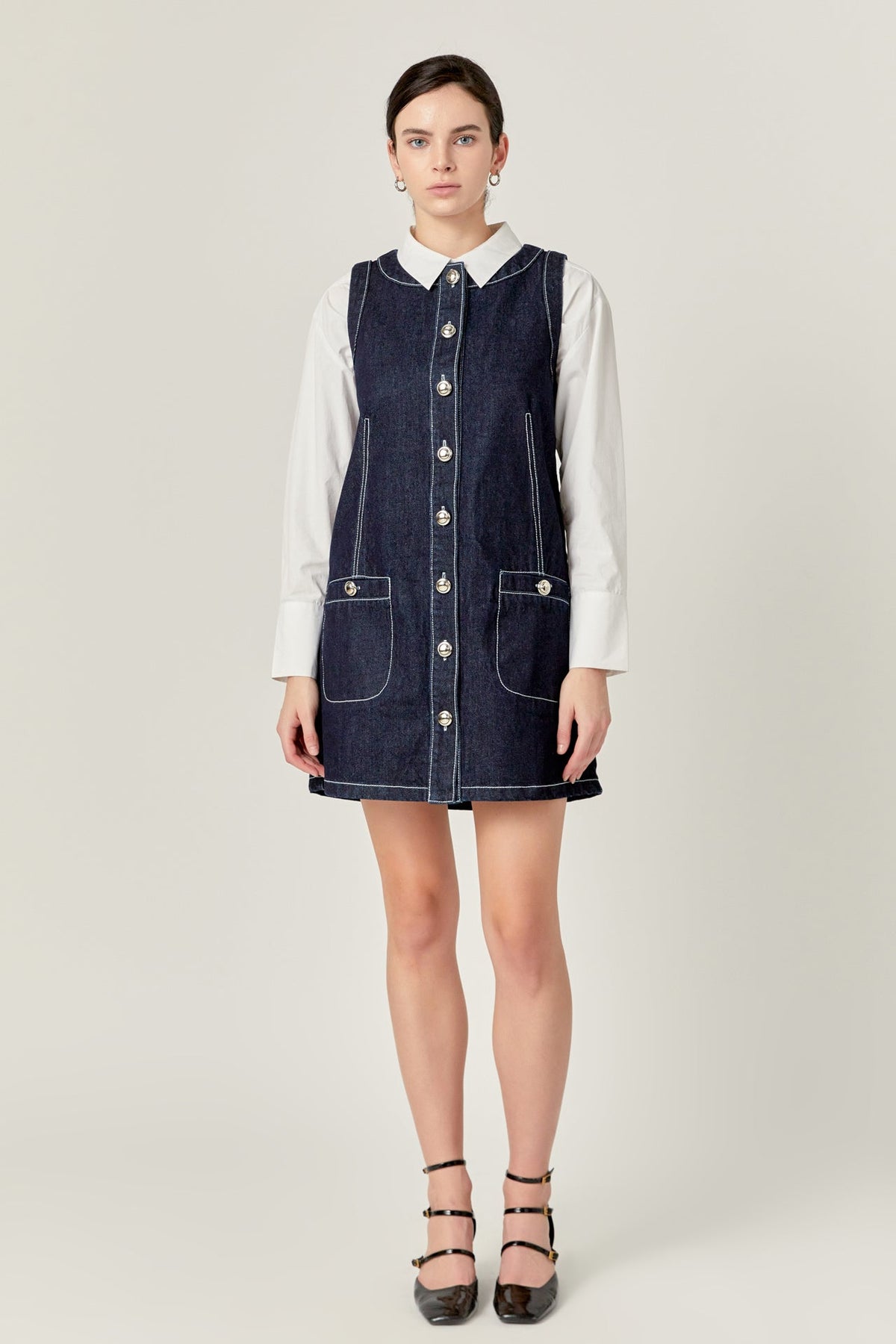 ENGLISH FACTORY - English Factory - Denim Mini Dress - DRESSES available at Objectrare