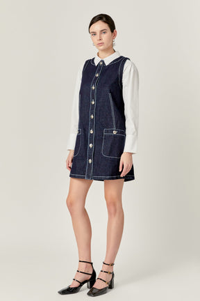 ENGLISH FACTORY - Denim Mini Dress - DRESSES available at Objectrare