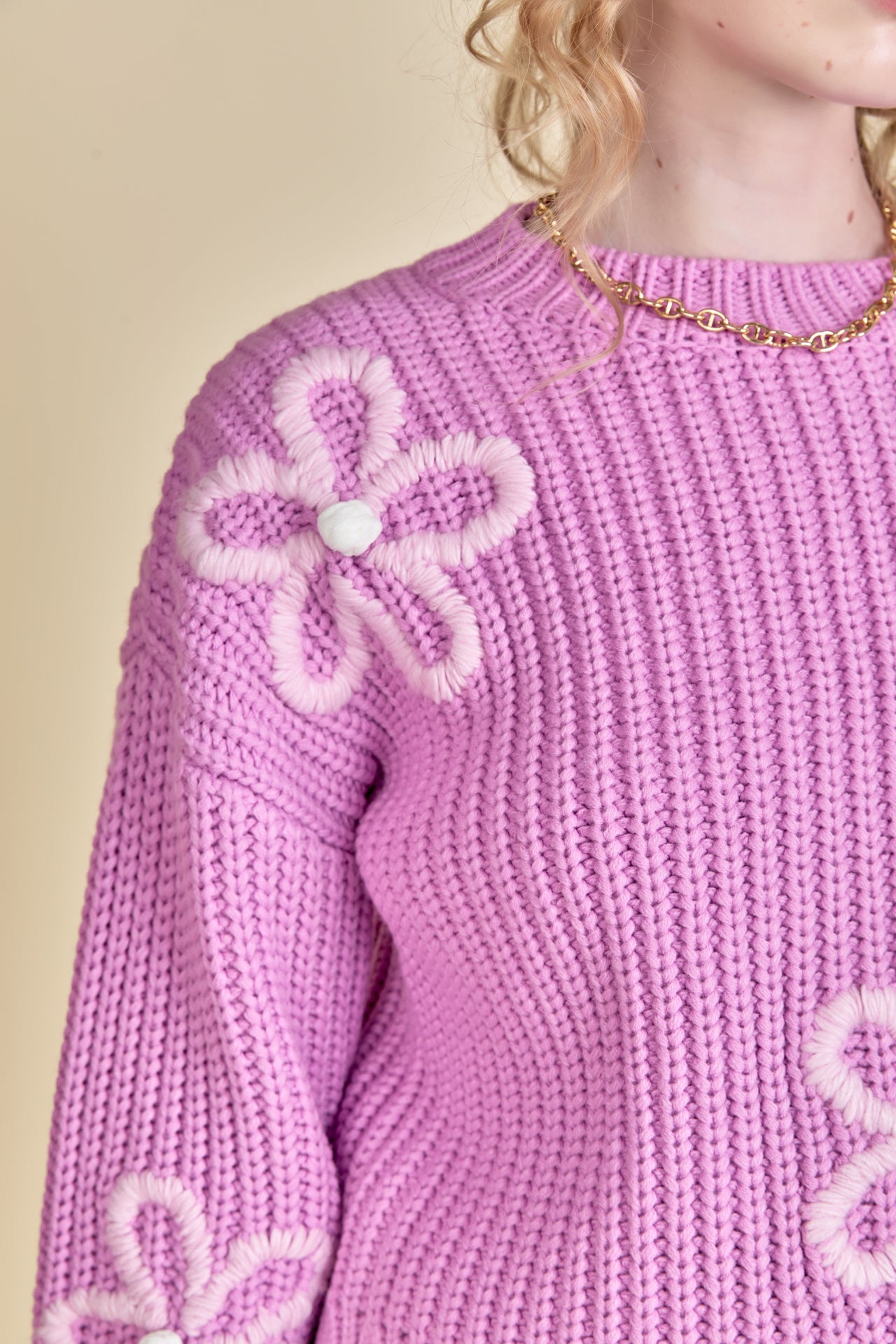 ENGLISH FACTORY - English Factory - Flower Embroidery Knit Top - SWEATERS & KNITS available at Objectrare