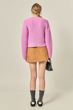 ENGLISH FACTORY - Flower Embroidery Knit Top - SWEATERS & KNITS available at Objectrare