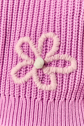 ENGLISH FACTORY - Flower Embroidery Knit Top - SWEATERS & KNITS available at Objectrare