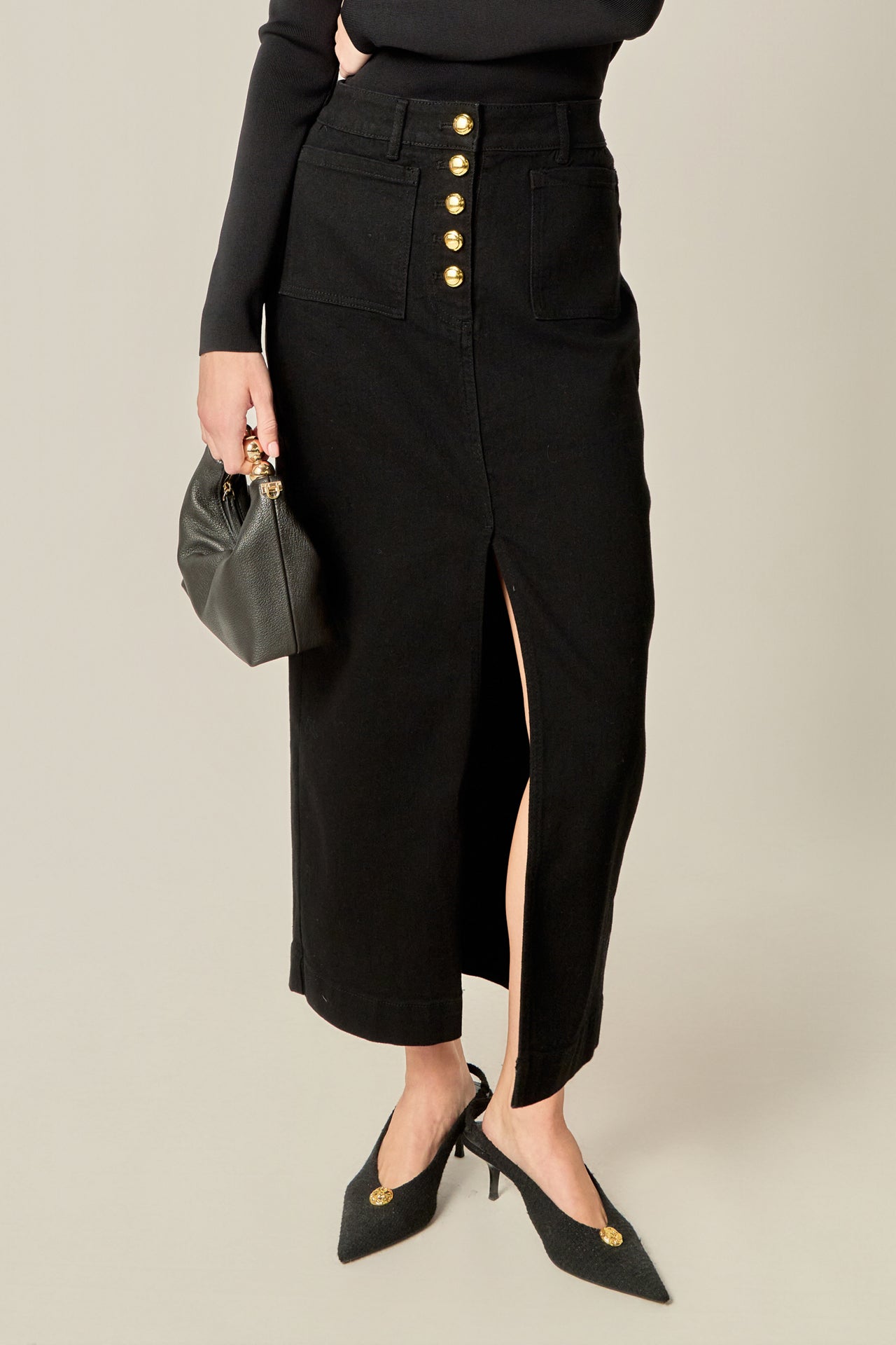 ENGLISH FACTORY - Denim Maxi Skirt - SKIRTS available at Objectrare