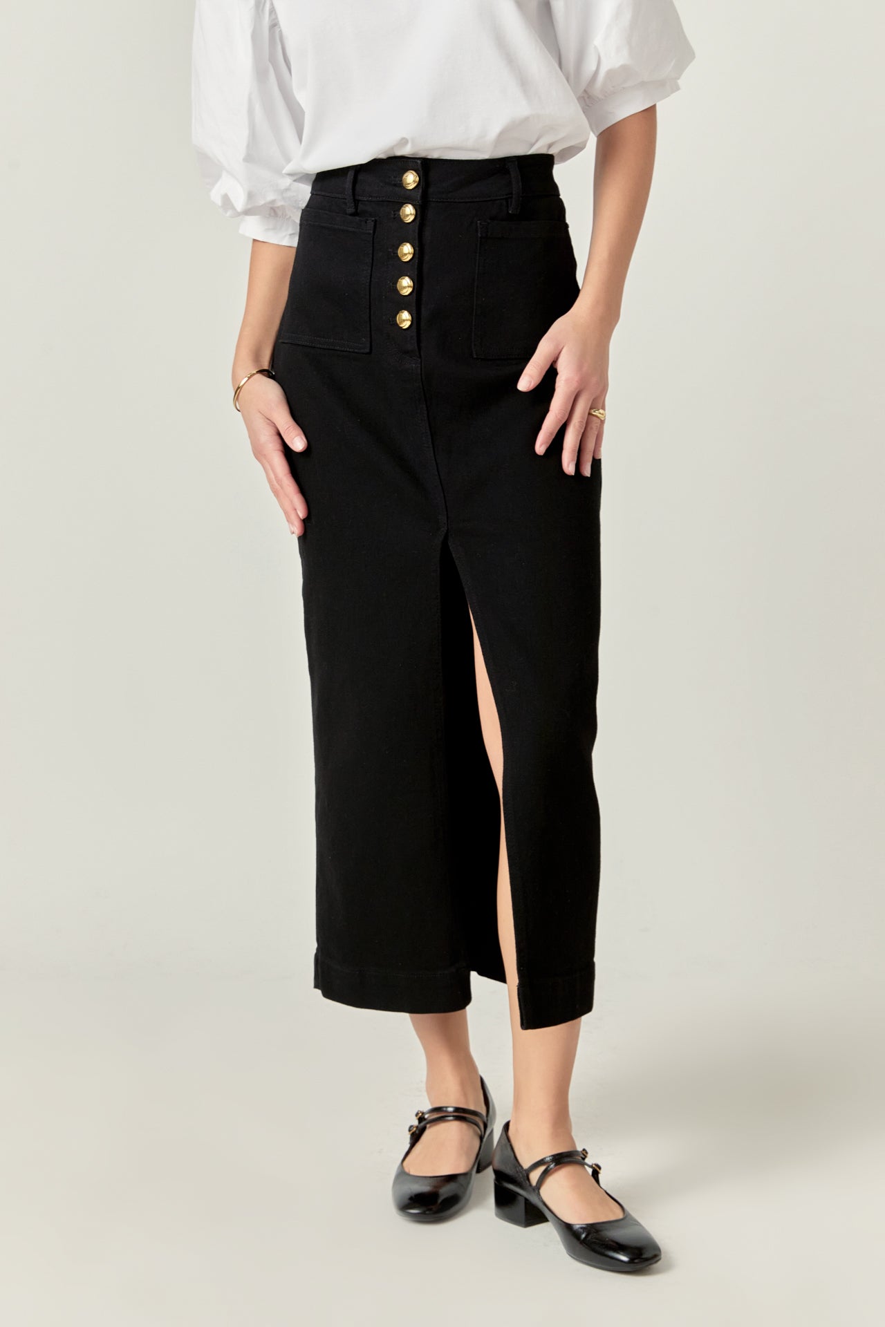 ENGLISH FACTORY - Denim Maxi Skirt - SKIRTS available at Objectrare