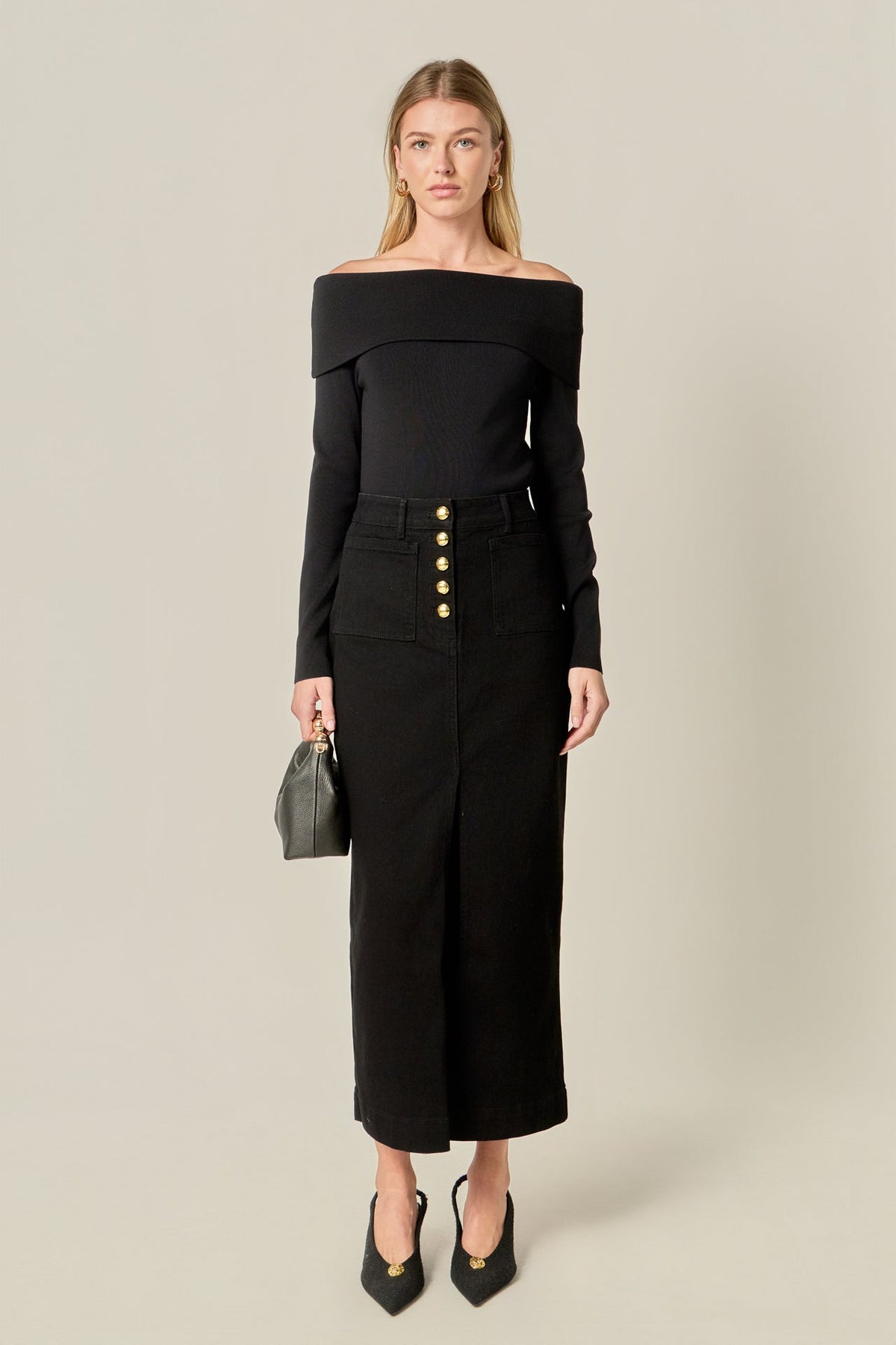 ENGLISH FACTORY - Denim Maxi Skirt - SKIRTS available at Objectrare