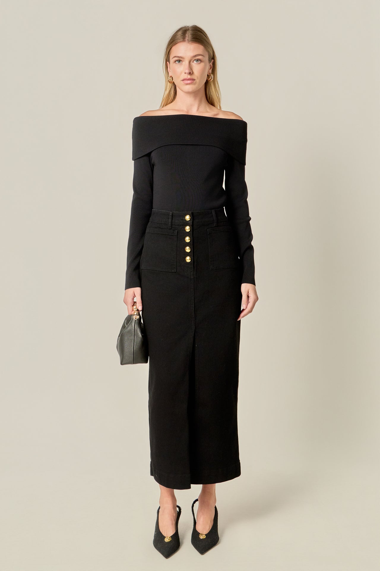 ENGLISH FACTORY - Denim Maxi Skirt - SKIRTS available at Objectrare