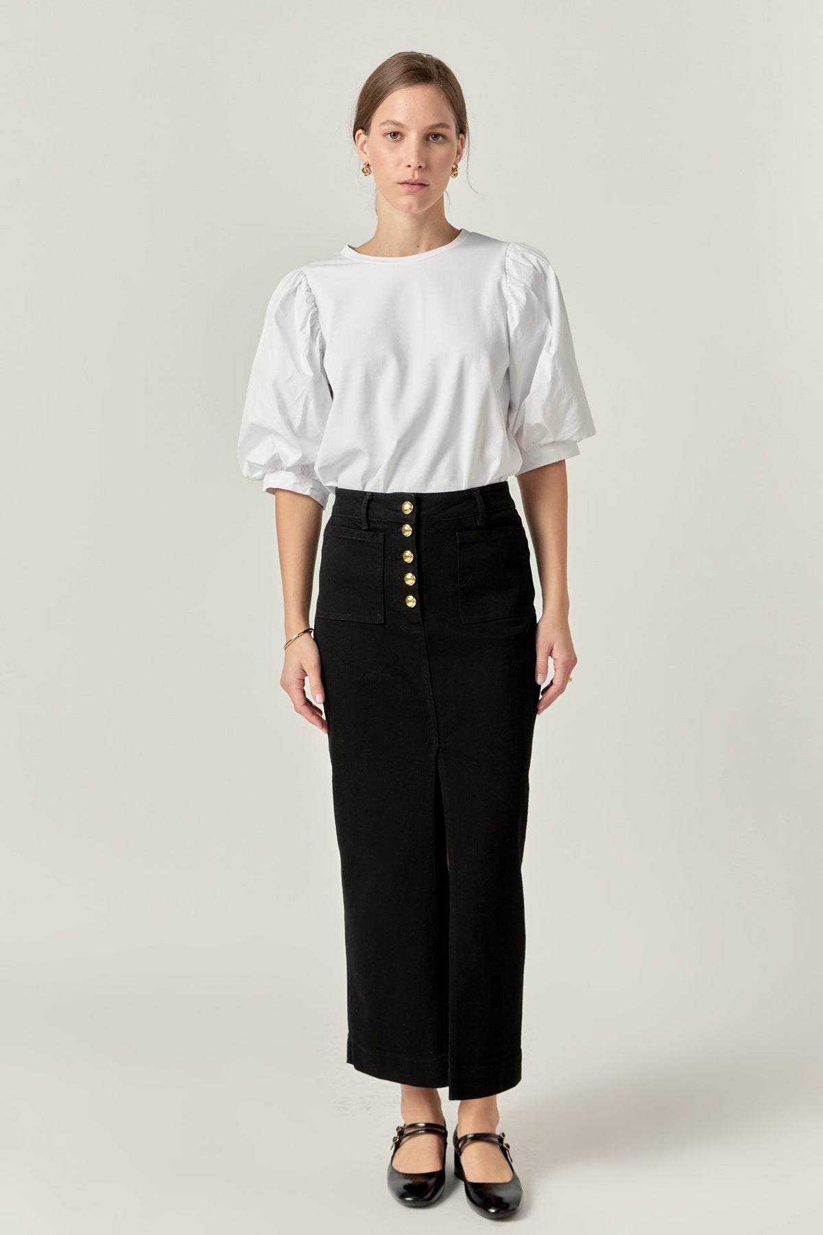 ENGLISH FACTORY - Denim Maxi Skirt - SKIRTS available at Objectrare