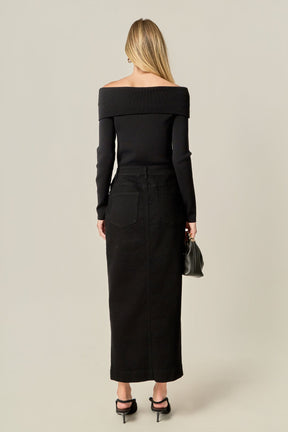 ENGLISH FACTORY - Denim Maxi Skirt - SKIRTS available at Objectrare