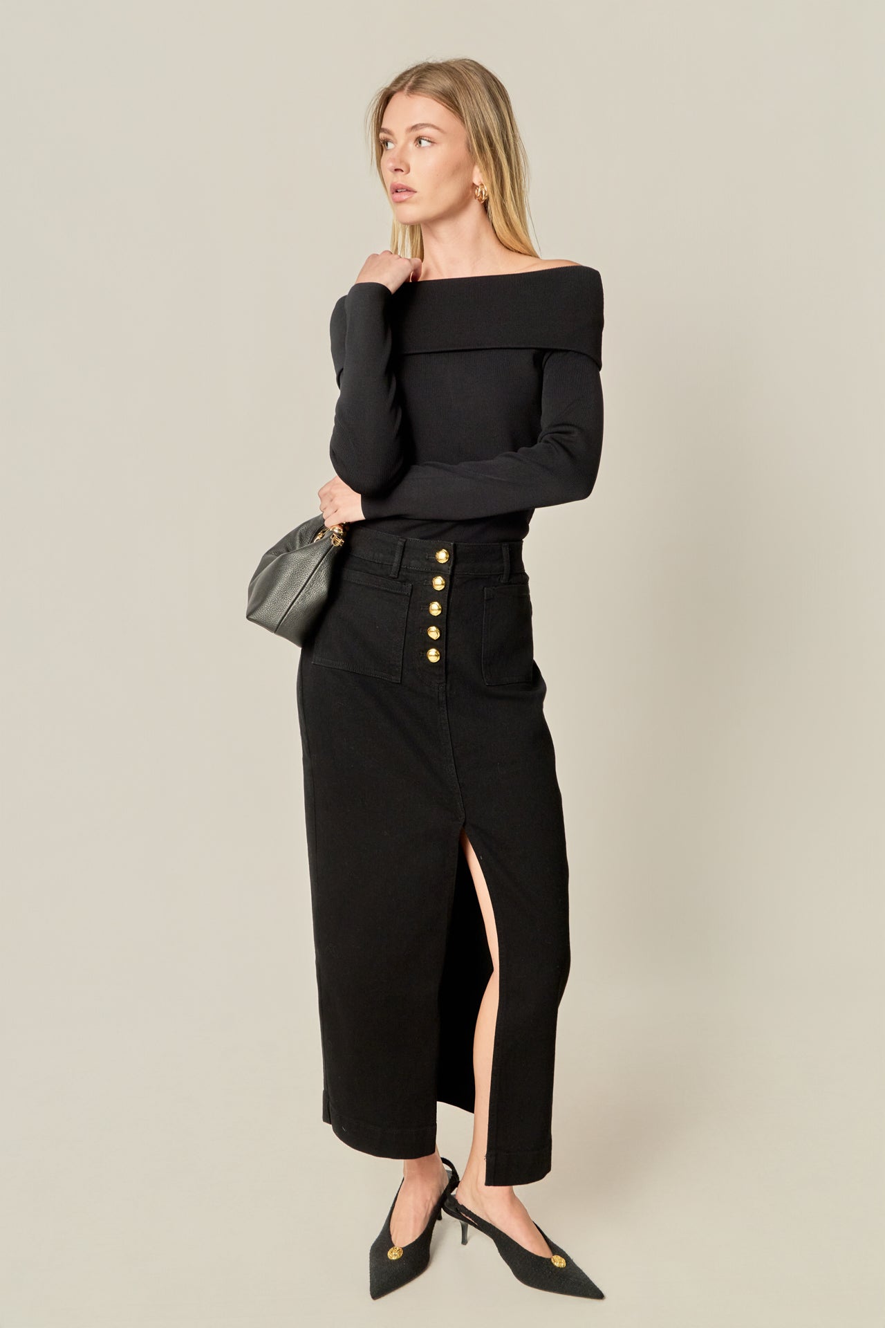 ENGLISH FACTORY - Denim Maxi Skirt - SKIRTS available at Objectrare