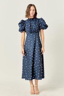 ENGLISH FACTORY - English Factory - Daisy Dotted Midi Dress - DRESSES available at Objectrare