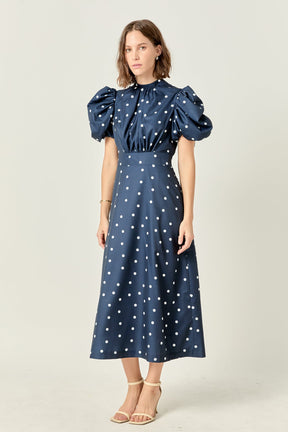 ENGLISH FACTORY - English Factory - Daisy Dotted Midi Dress - DRESSES available at Objectrare