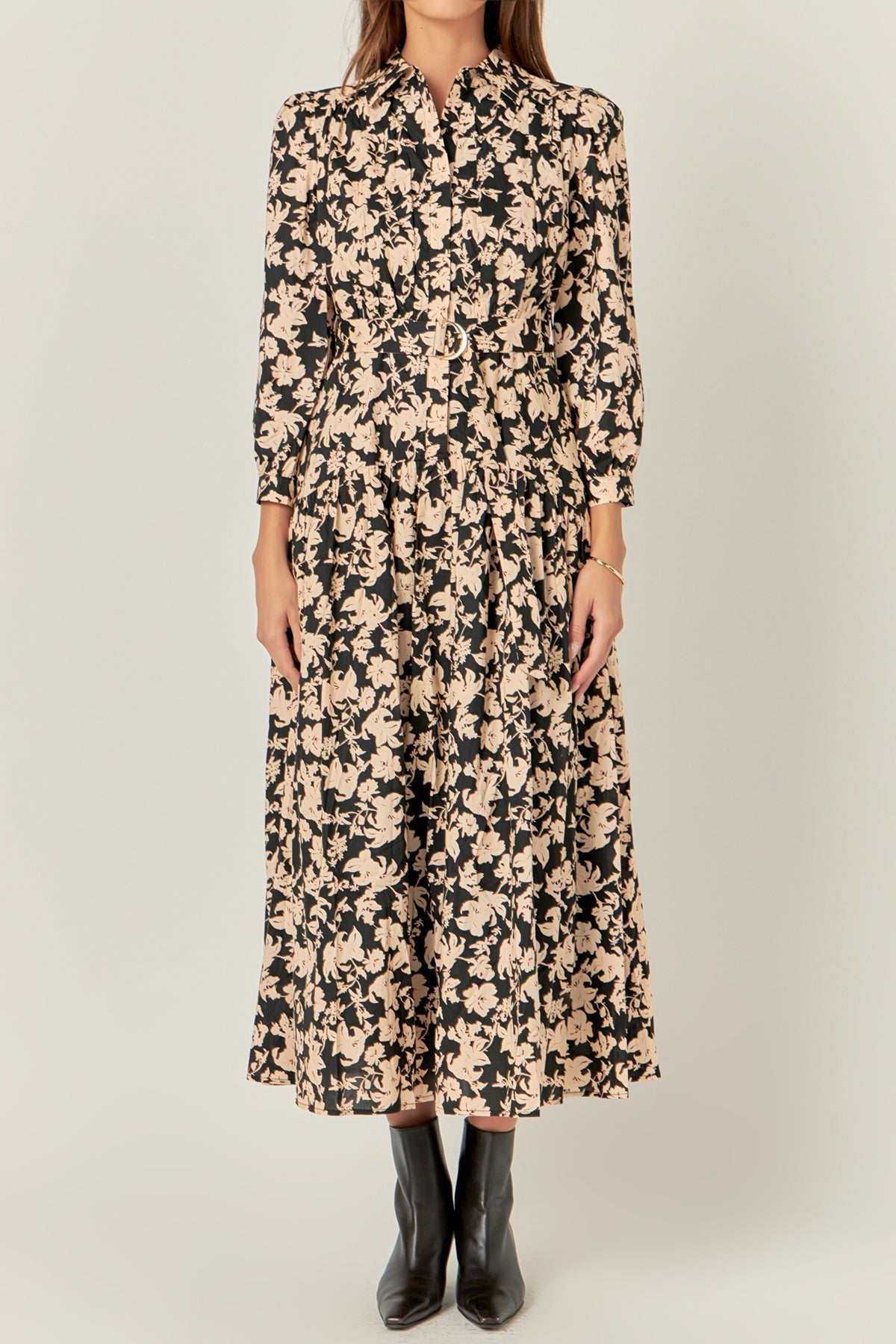 ENGLISH FACTORY - Fall Printed Midi Dress - DRESSES available at Objectrare