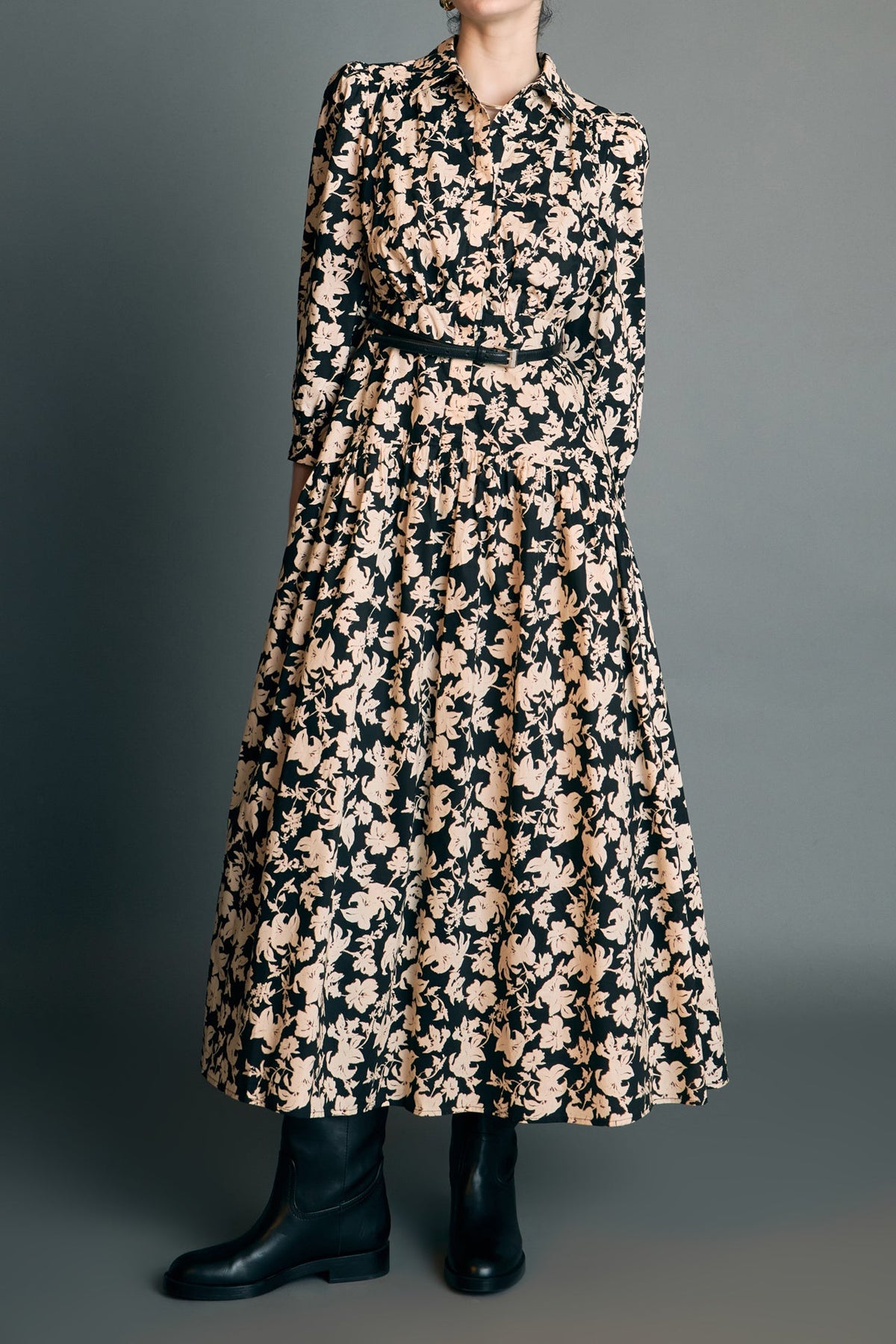 ENGLISH FACTORY - Fall Printed Midi Dress - DRESSES available at Objectrare