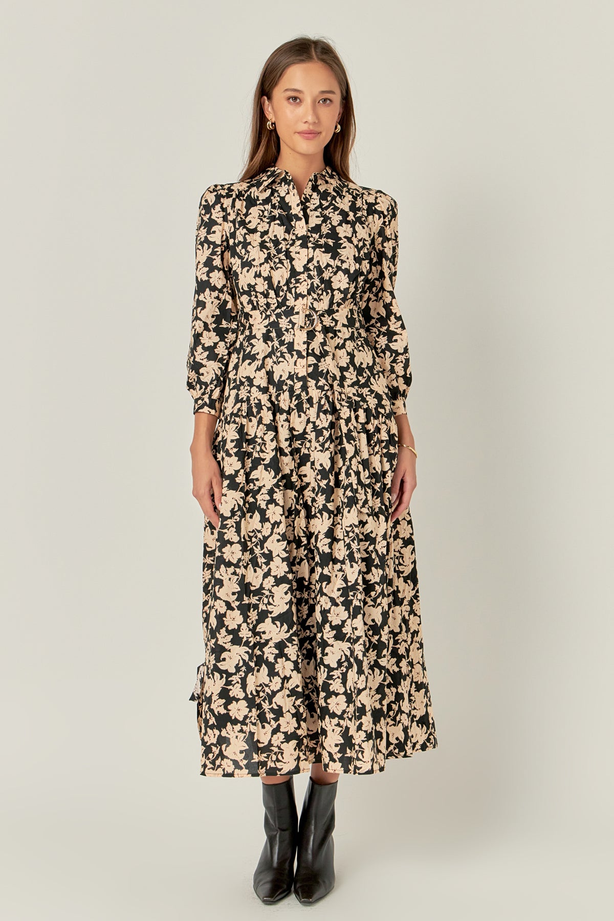 ENGLISH FACTORY - Fall Printed Midi Dress - DRESSES available at Objectrare