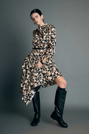 ENGLISH FACTORY - Fall Printed Midi Dress - DRESSES available at Objectrare