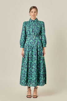 ENGLISH FACTORY - Fall Printed Midi Dress - DRESSES available at Objectrare