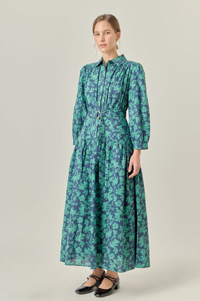 ENGLISH FACTORY - Fall Printed Midi Dress - DRESSES available at Objectrare
