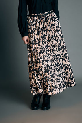 ENGLISH FACTORY - English Factory - Pleated Print Midi Skirt - SKIRTS available at Objectrare