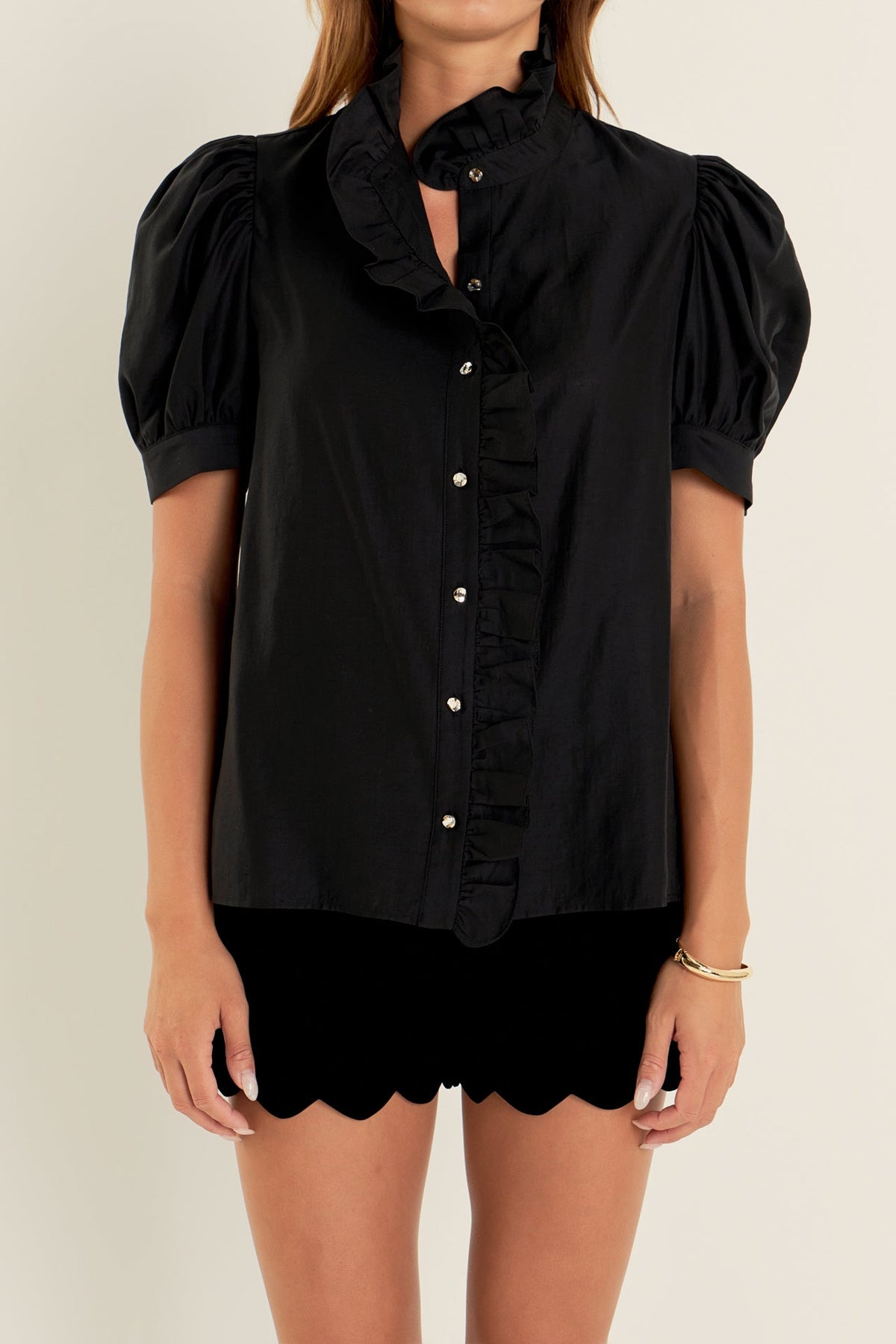 ENGLISH FACTORY - Ruffle Pointed Blouse - SHIRTS & BLOUSES available at Objectrare