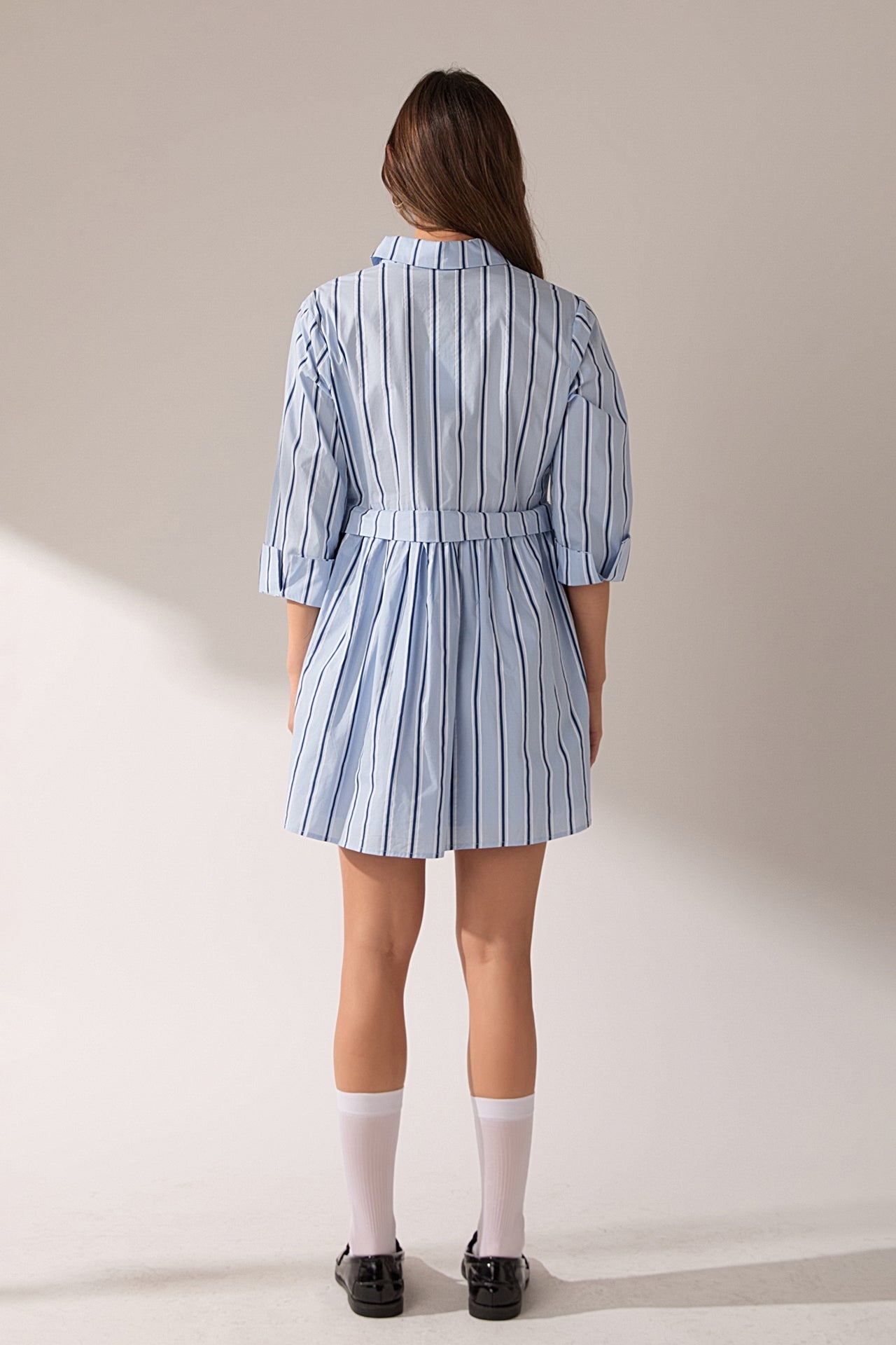 ENGLISH FACTORY - Poppy Sailor Stripe Shirt Mini Dress - DRESSES available at Objectrare