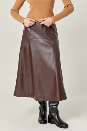 ENGLISH FACTORY - PU High Waisted Midi Skirt - SKIRTS available at Objectrare