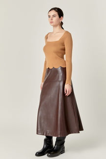 ENGLISH FACTORY - English Factory - PU High Waisted Midi Skirt - SKIRTS available at Objectrare