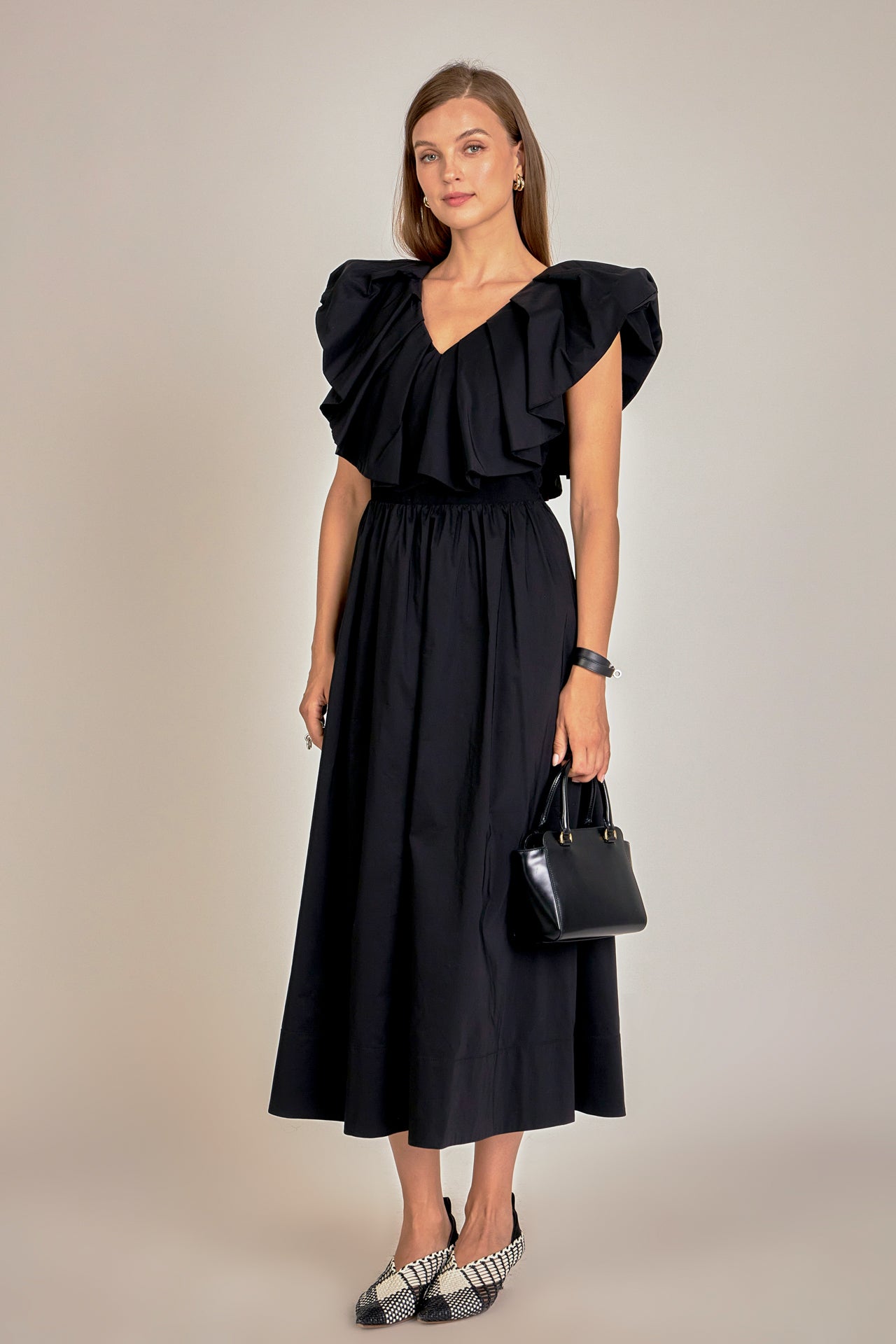 ENGLISH FACTORY - English Factory - Mix Media Ruffled Sleeveless Dress - DRESSES available at Objectrare