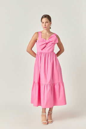 ENGLISH FACTORY - Bow Sleeveless Midi Dress - DRESSES available at Objectrare