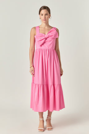ENGLISH FACTORY - Bow Sleeveless Midi Dress - DRESSES available at Objectrare
