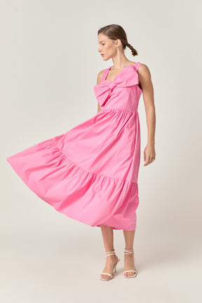 ENGLISH FACTORY - Bow Sleeveless Midi Dress - DRESSES available at Objectrare