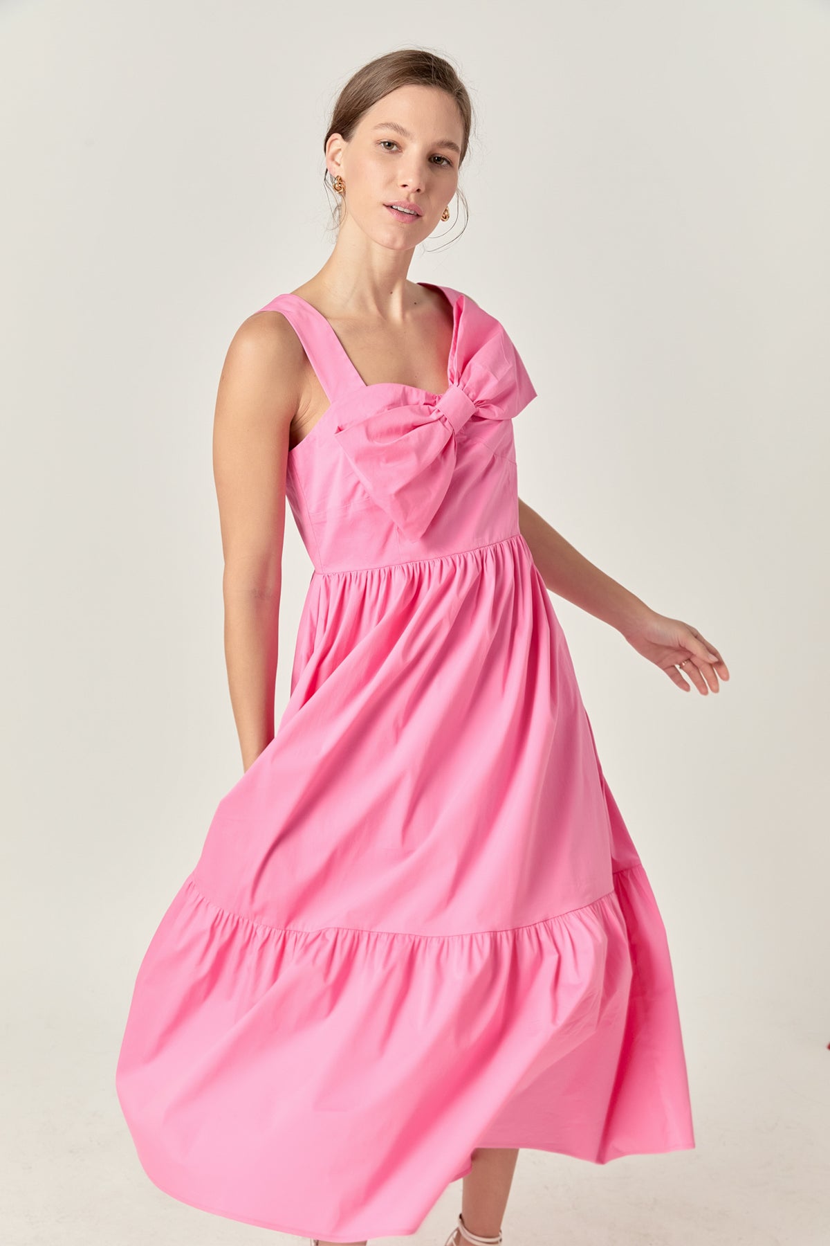 Bow Sleeveless Midi Dress