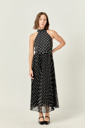 ENGLISH FACTORY - English Factory - Zoe Polka Dot Pleated Midi Dress - DRESSES available at Objectrare