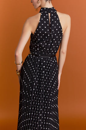 ENGLISH FACTORY - Zoe Polka Dot Pleated Midi Dress - DRESSES available at Objectrare