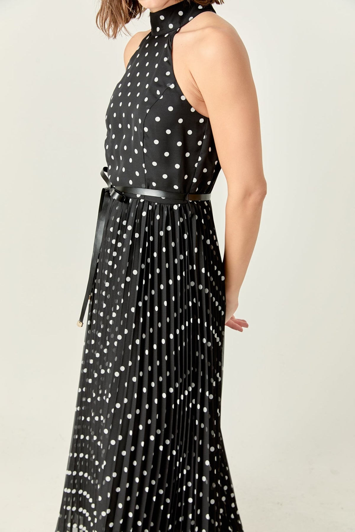 ENGLISH FACTORY - Zoe Polka Dot Pleated Midi Dress - DRESSES available at Objectrare