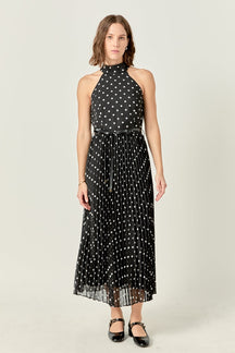 ENGLISH FACTORY - English Factory - Zoe Polka Dot Pleated Midi Dress - DRESSES available at Objectrare