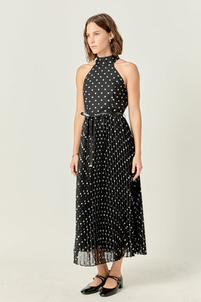 ENGLISH FACTORY - English Factory - Zoe Polka Dot Pleated Midi Dress - DRESSES available at Objectrare