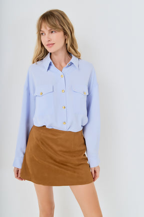 Gold Button Shirt Blouse
