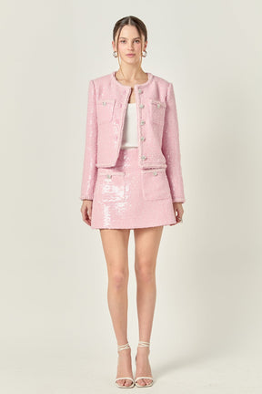 ENGLISH FACTORY - Robyn Rhinestone Mini Skirt - SKIRTS available at Objectrare